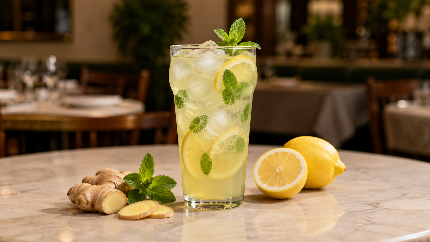 LIMONADA MENTA Y JENGIBRE